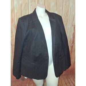Liz Claiborne Black/white Geometric Long Sleeve 1 Button Blazer Sz XXL